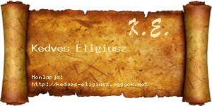 Kedves Eligiusz névjegykártya